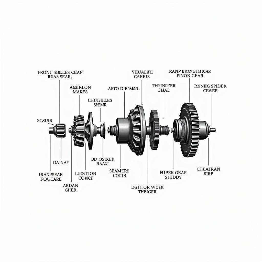 Front Differential Components Exploded View