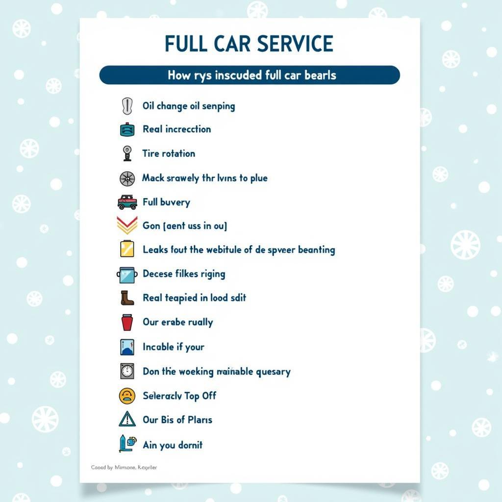 Full Car Service Checklist