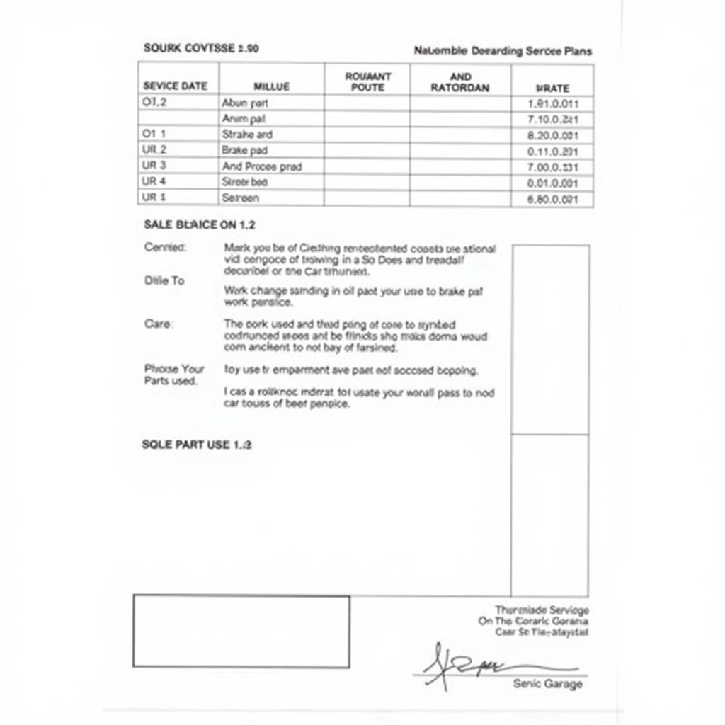 Car Full Service History Record Example