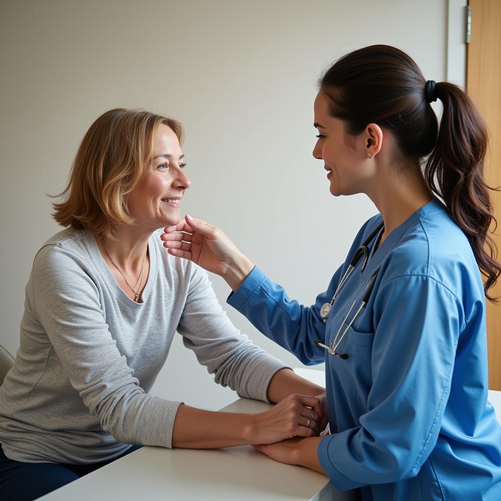 A Geriatric Care Specialist Assisting an Elderly Patient