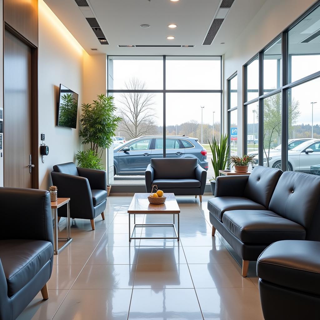 Comfortable Waiting Area in a German Car Service Center