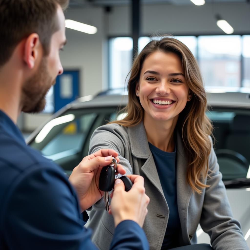 Satisfied Customer Receiving Car Keys