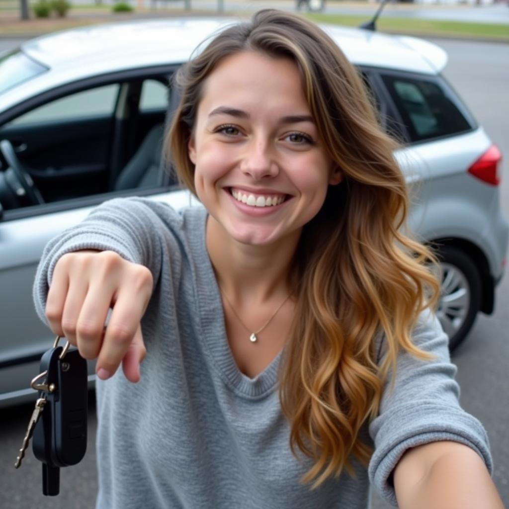 Happy Car Owner with Keys