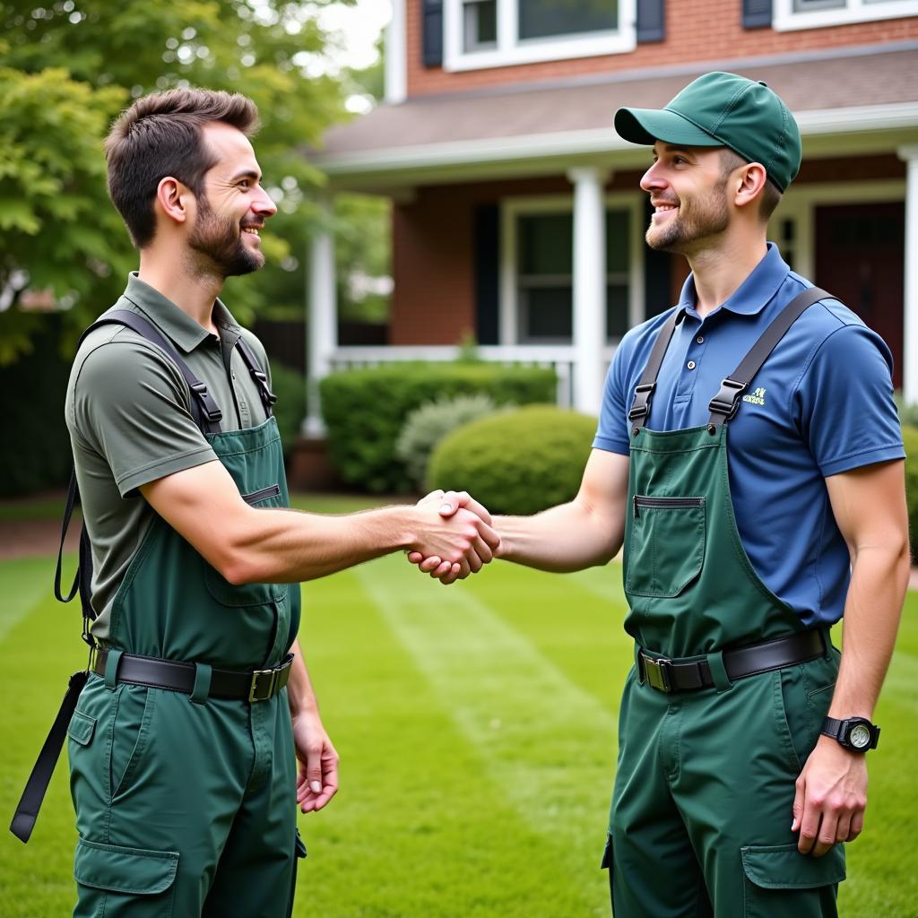 Satisfied Customer and Lawn Care Professional