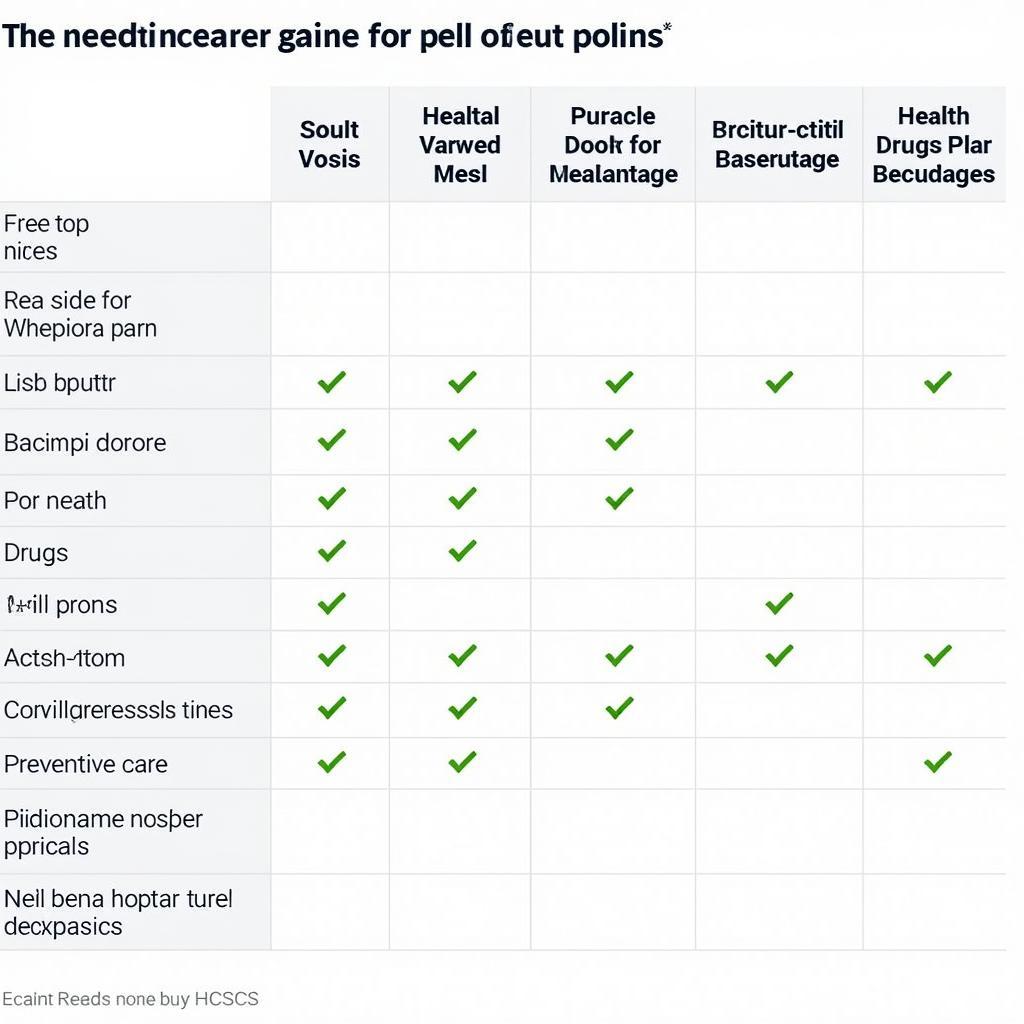 HCSC Coverage Comparison Chart