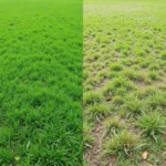 Healthy Lawn vs. Neglected Lawn