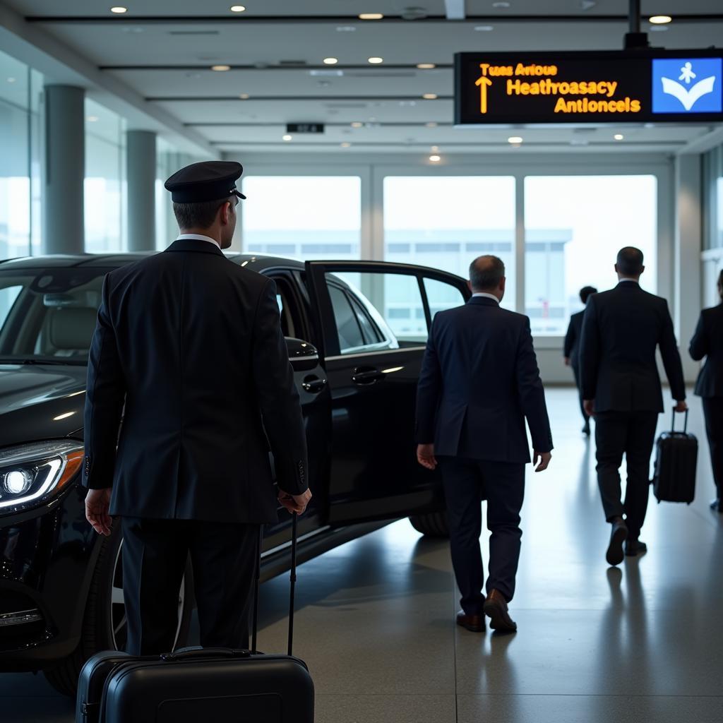 Car pickup at Heathrow Airport