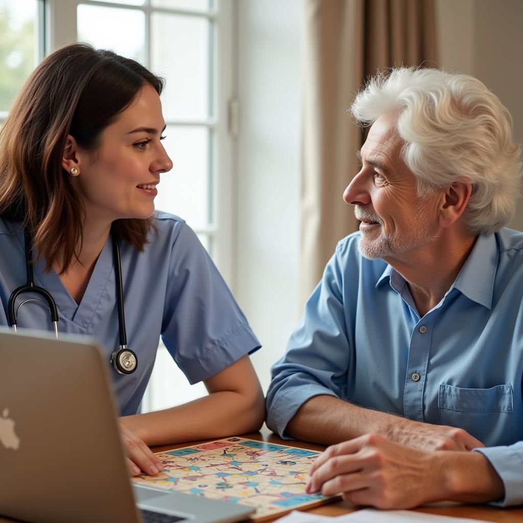 Home Health Aide Providing Companionship