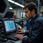 Honda Technician Performing Diagnostics