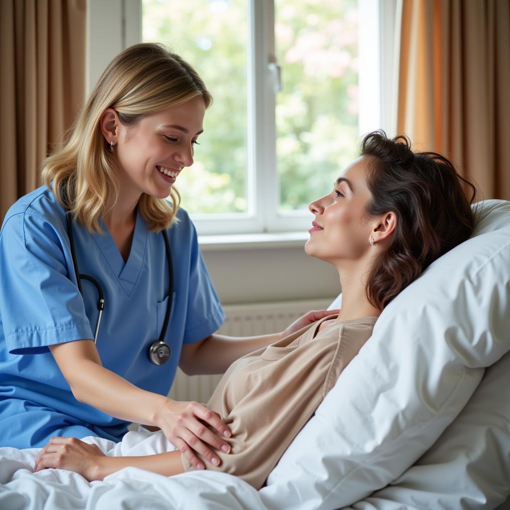 Hospice Nurse Providing Comfort Care to Patient