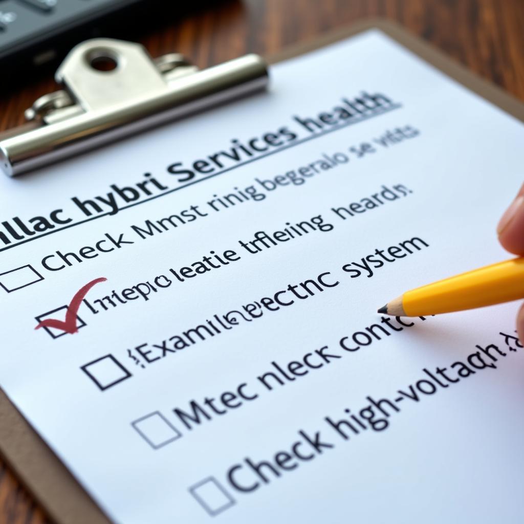 Hybrid Car Service Checklist