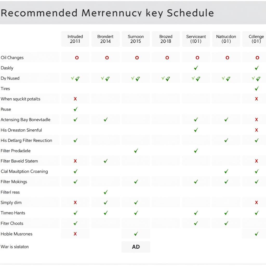 Hyundai Maintenance Schedule Chart