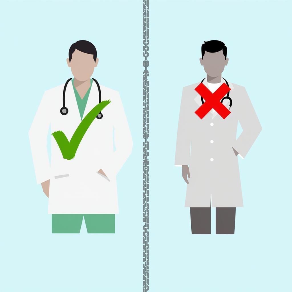 Comparison of in-network and out-of-network healthcare providers