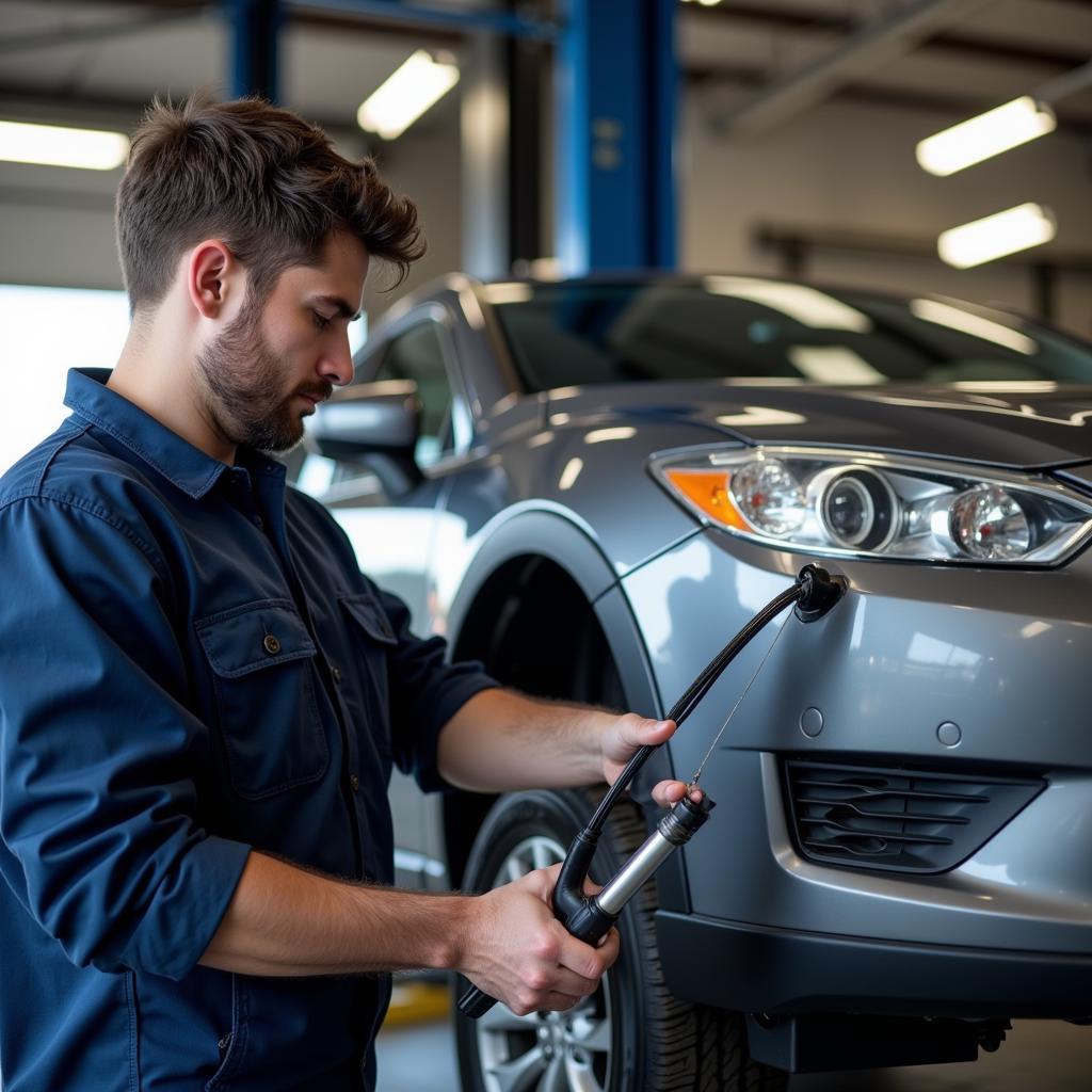 Independent Car Garage Performing Service