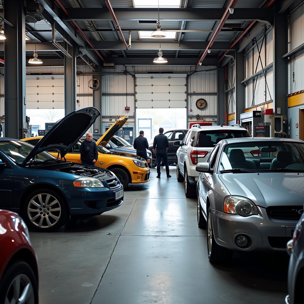 Busy Independent Car Repair Shop