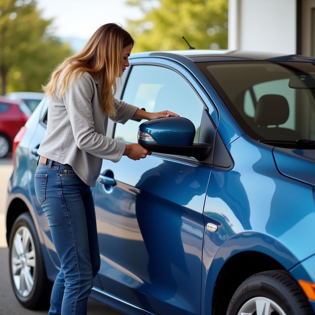 Inspecting a Rental Car for Damage