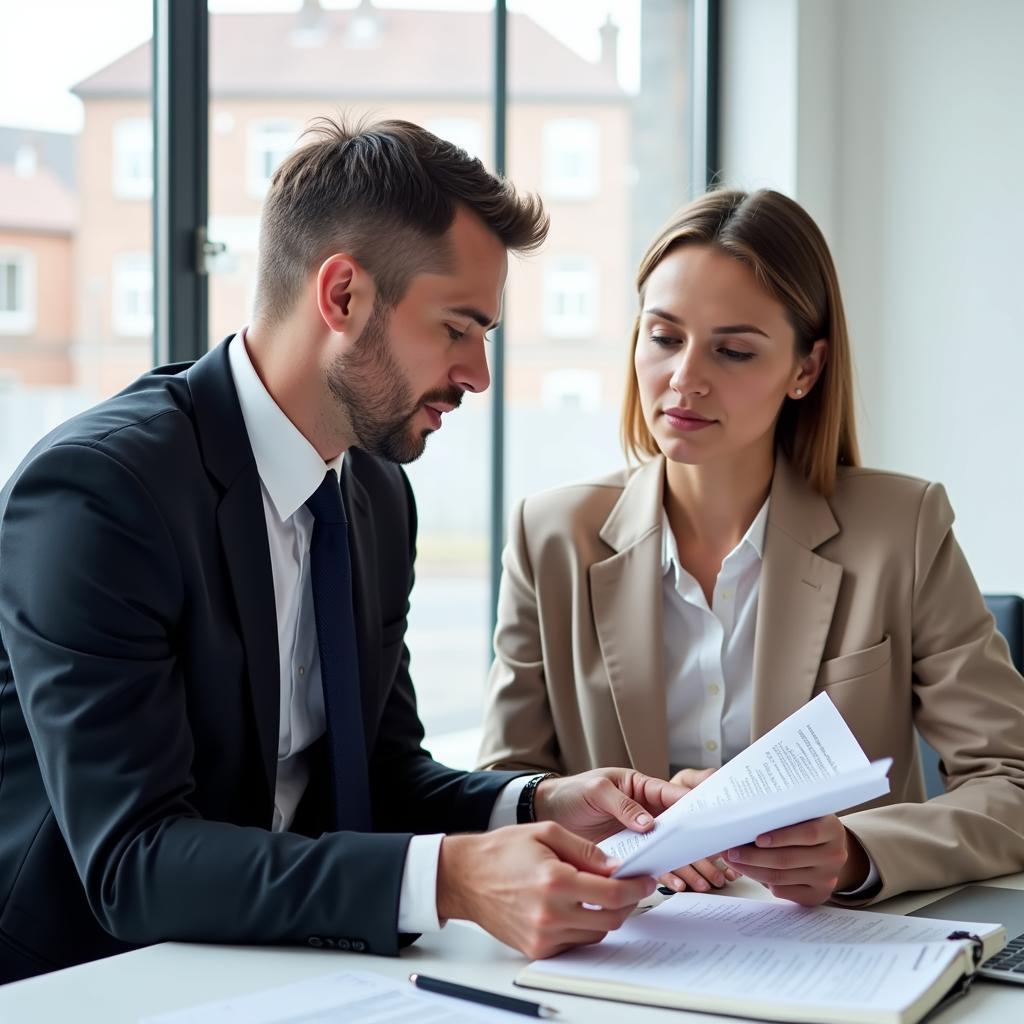 Insurance Agent Discussing Claim with Client