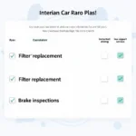 Interim Car Service Checklist