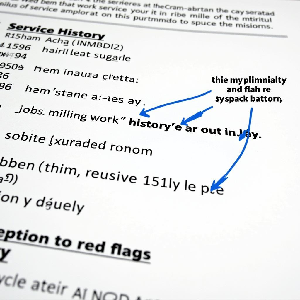 Understanding the details in a car service history report