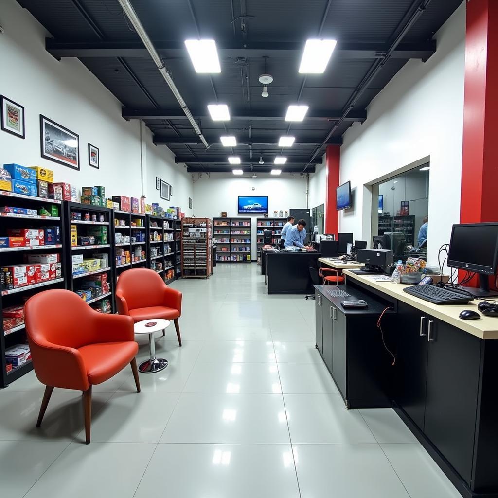 Modern and Clean Car Service Center Interior in Jakkuru, Bangalore