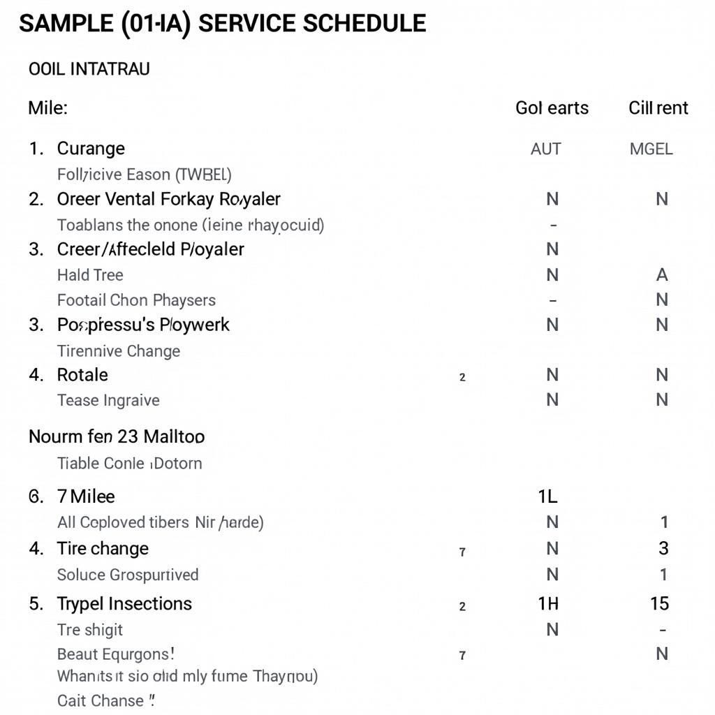 Kia Service Schedule