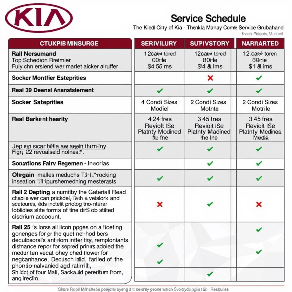 Kia Service Schedule