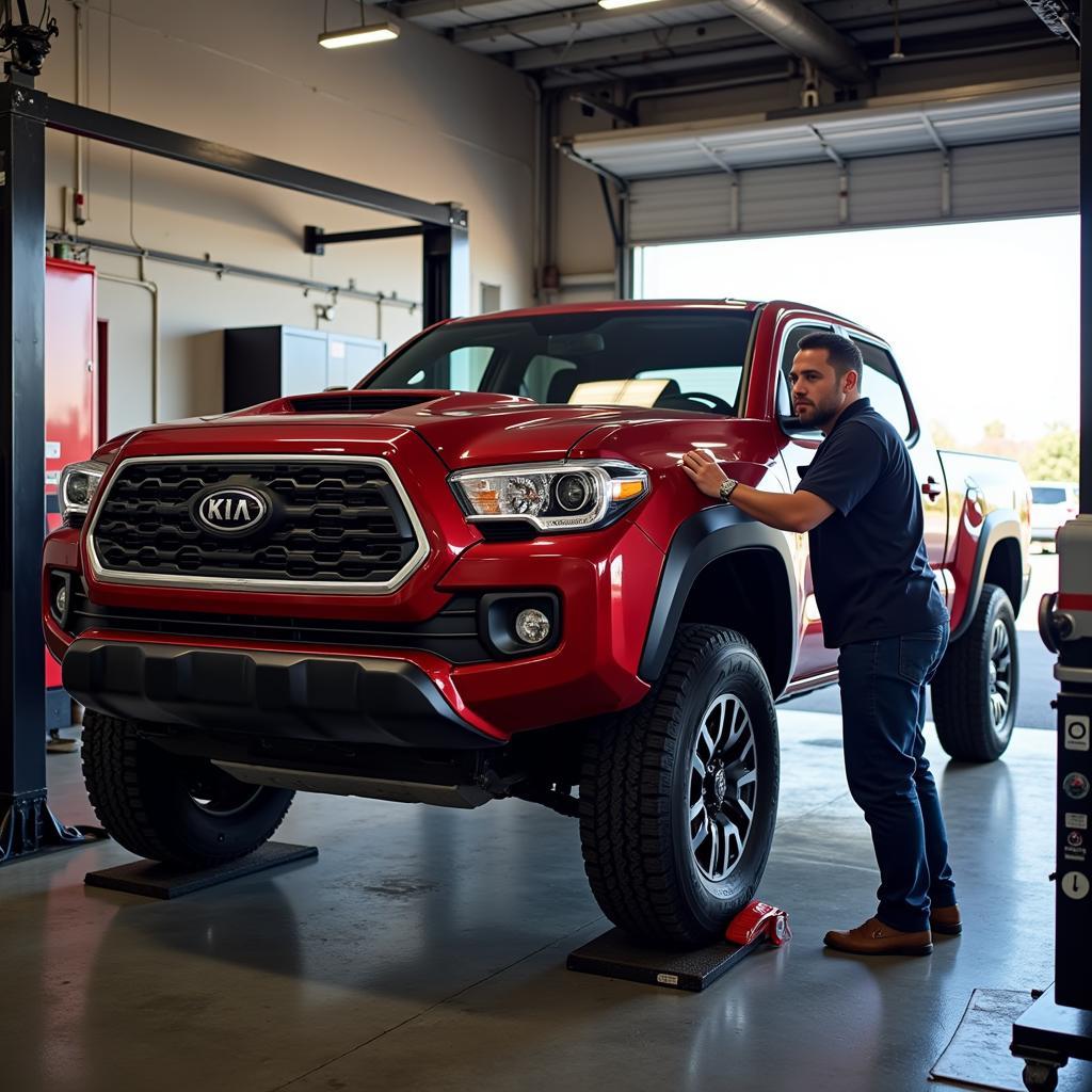 Kia Tacoma Undergoing Regular Maintenance