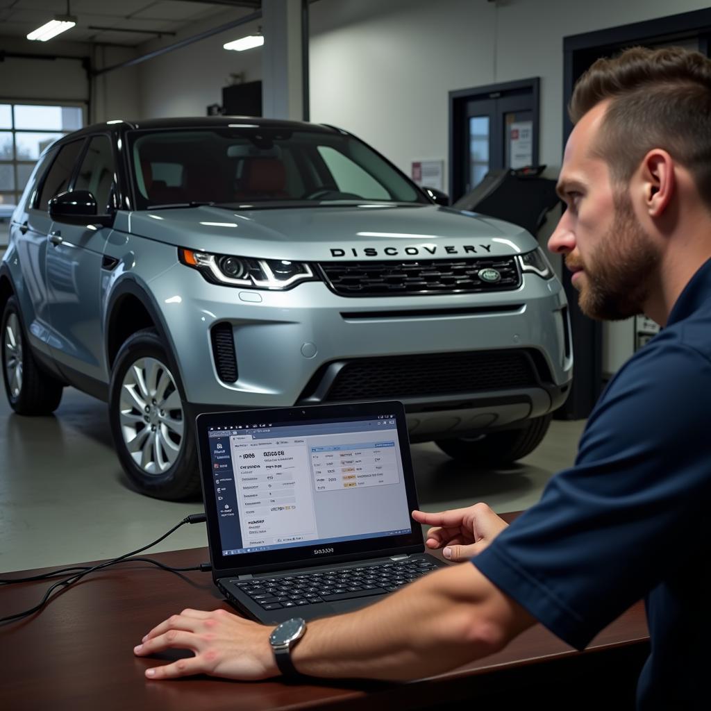 Land Rover Vehicle Undergoing Diagnostic Check in Springdale