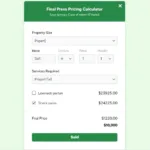 Example of a lawn care pricing calculator