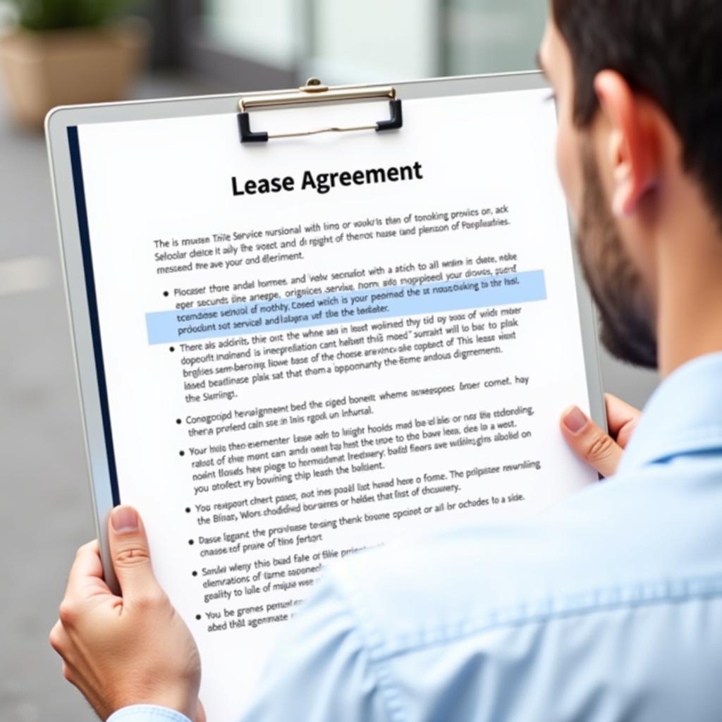 Lease Car Service Agreement Document