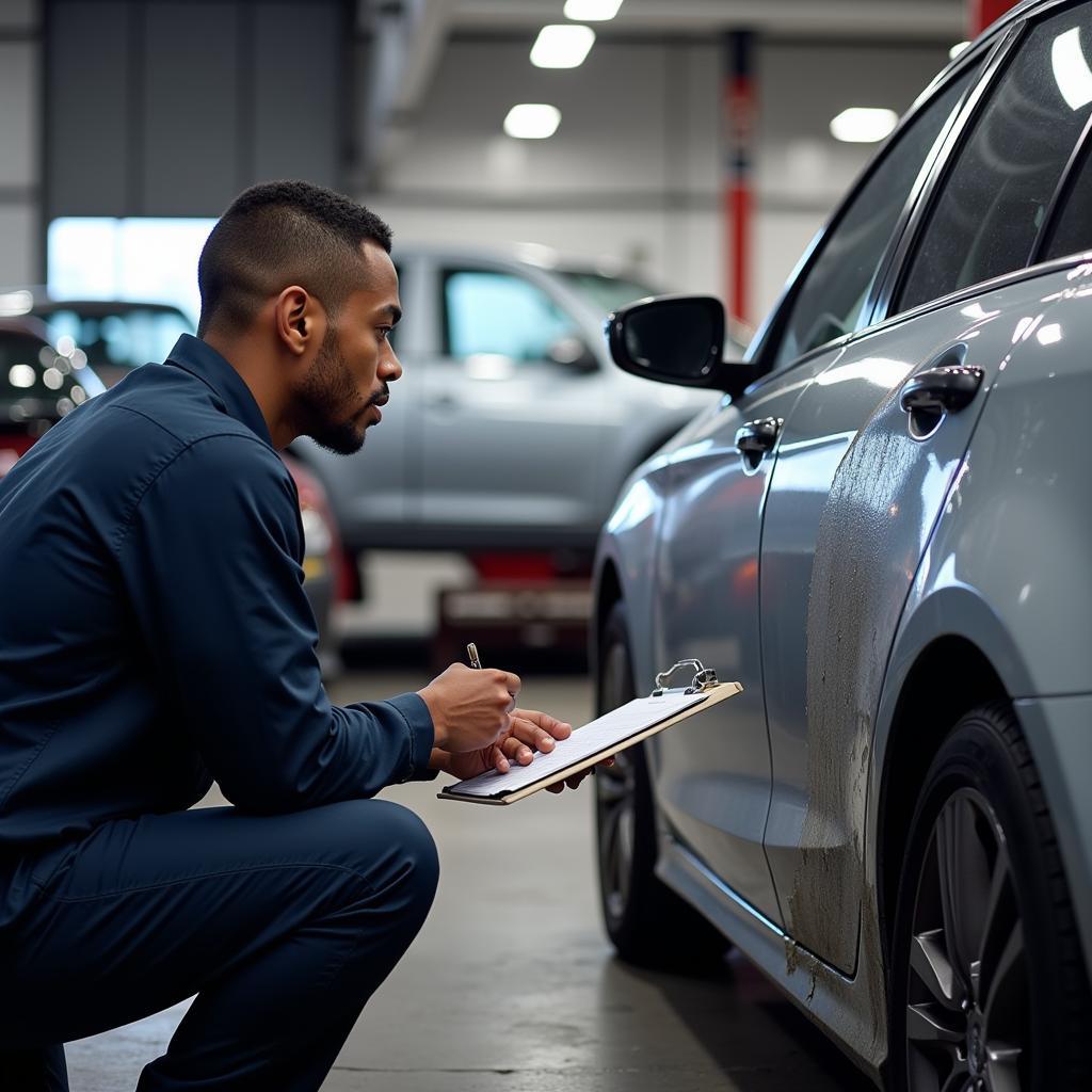 Inspection of a leased car upon return