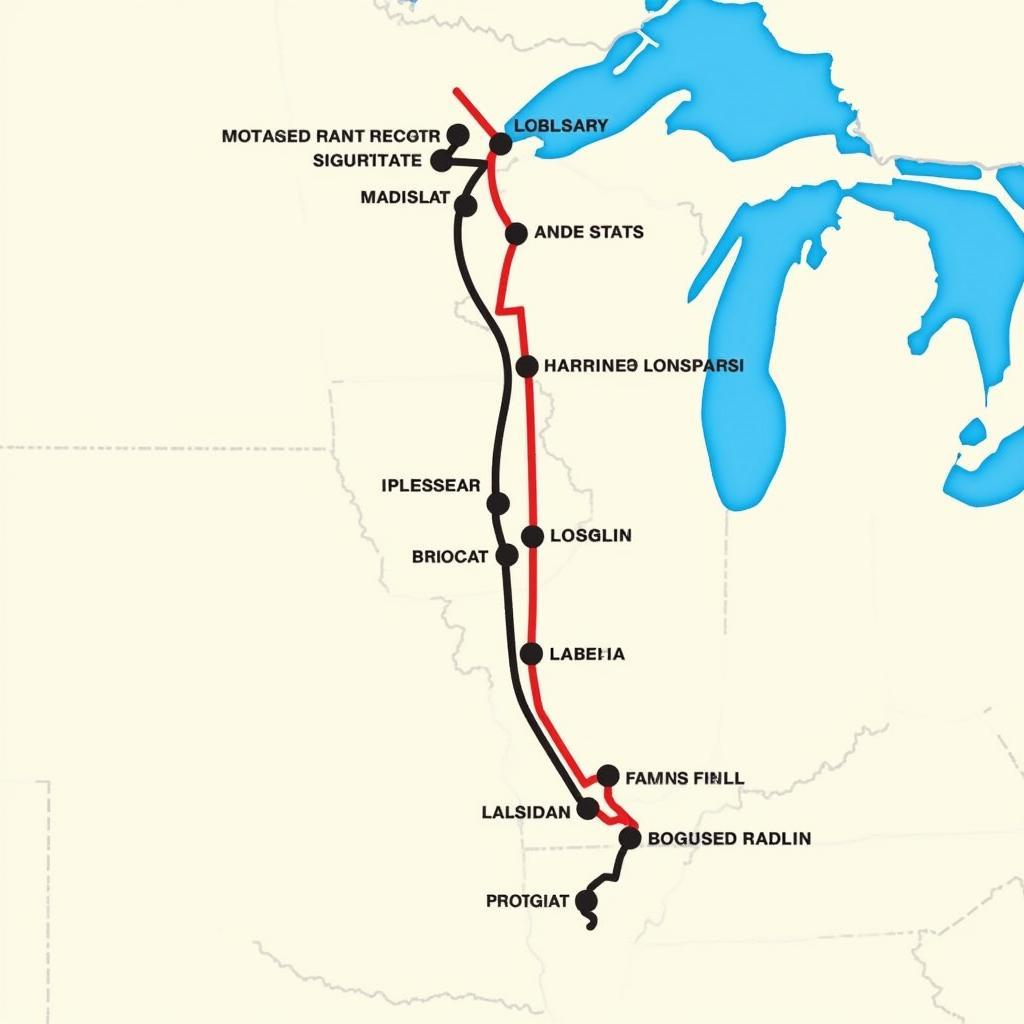 Lincoln Service Route Map Highlighting Scenic Views