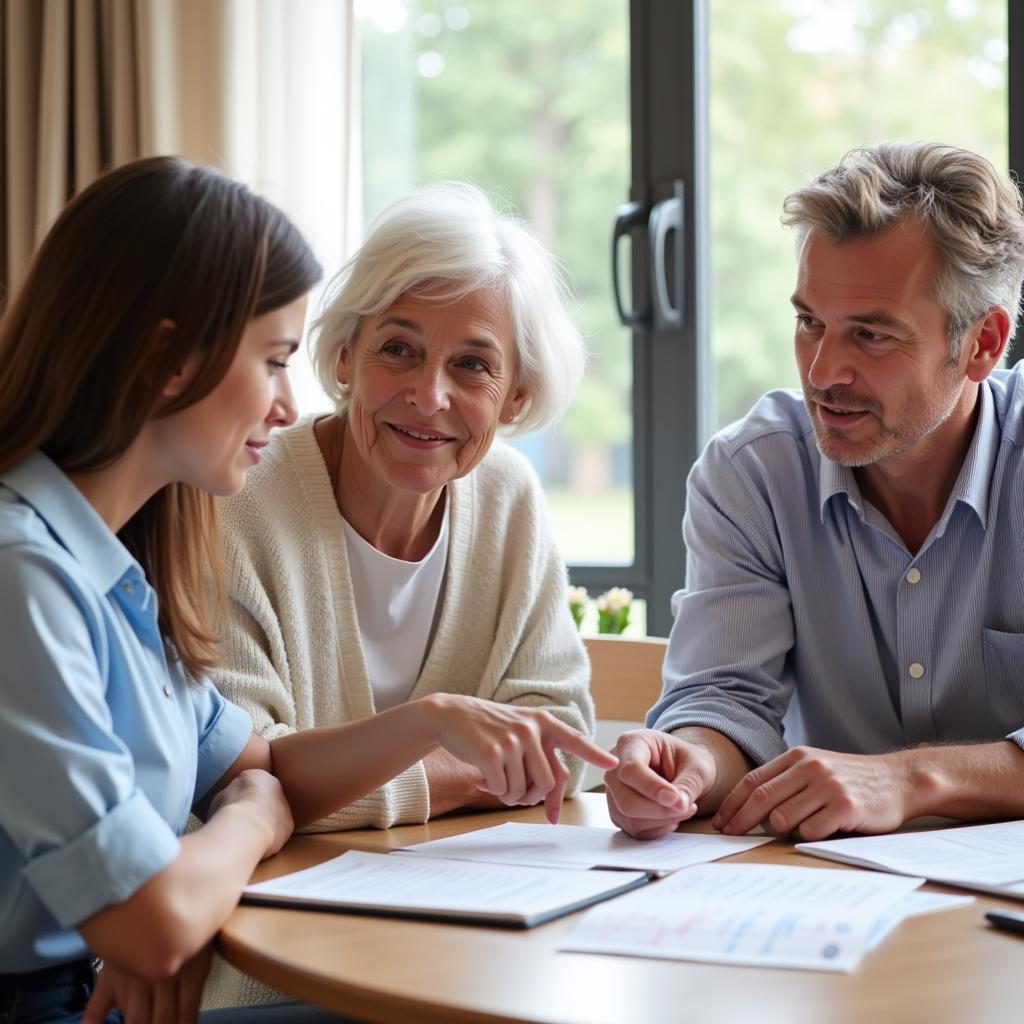 Family meeting with a long-term care advisor