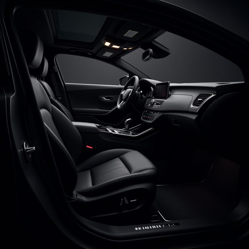 Luxury Black Car Interior