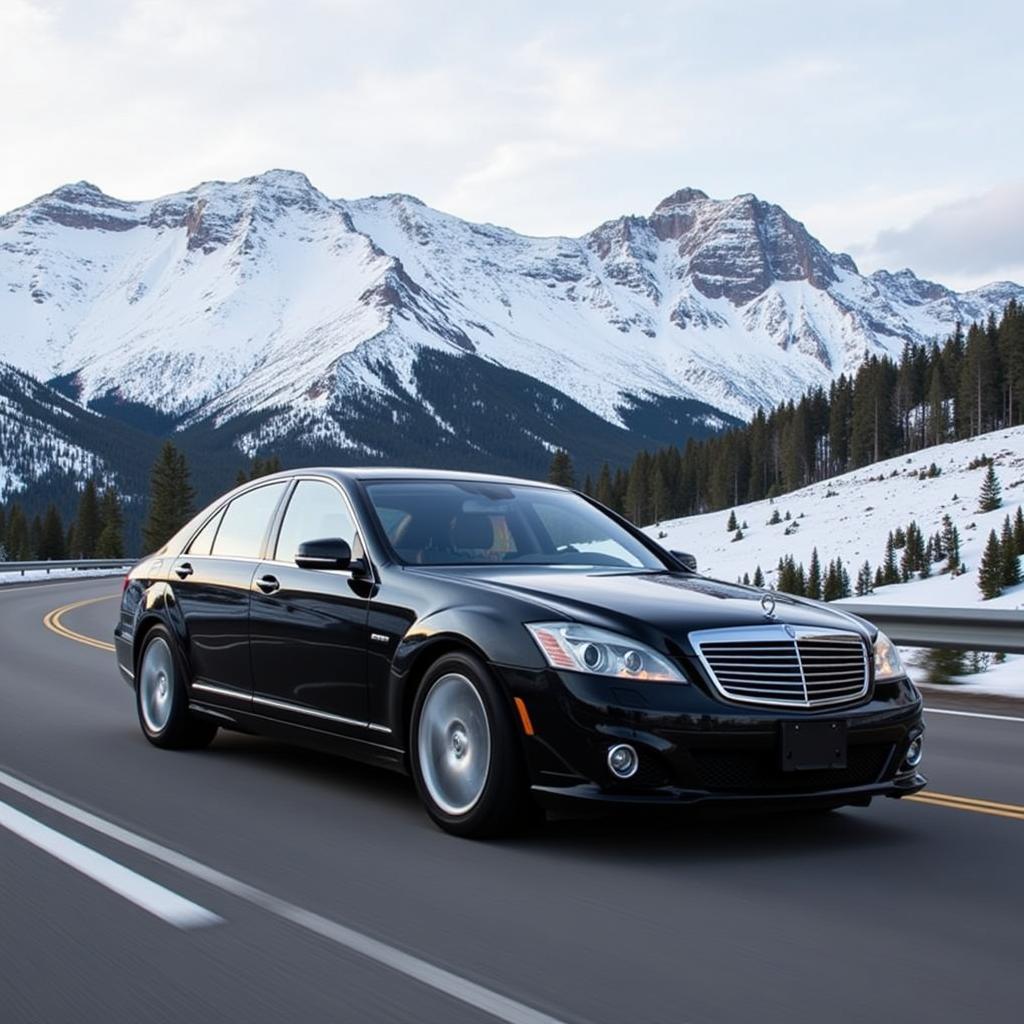 Luxury car service traveling from Breckenridge to Denver Airport