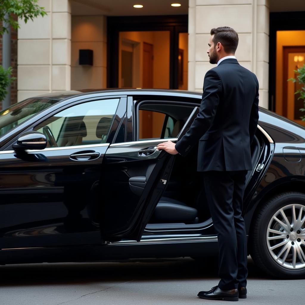 Chauffeur Opening Door for Passenger