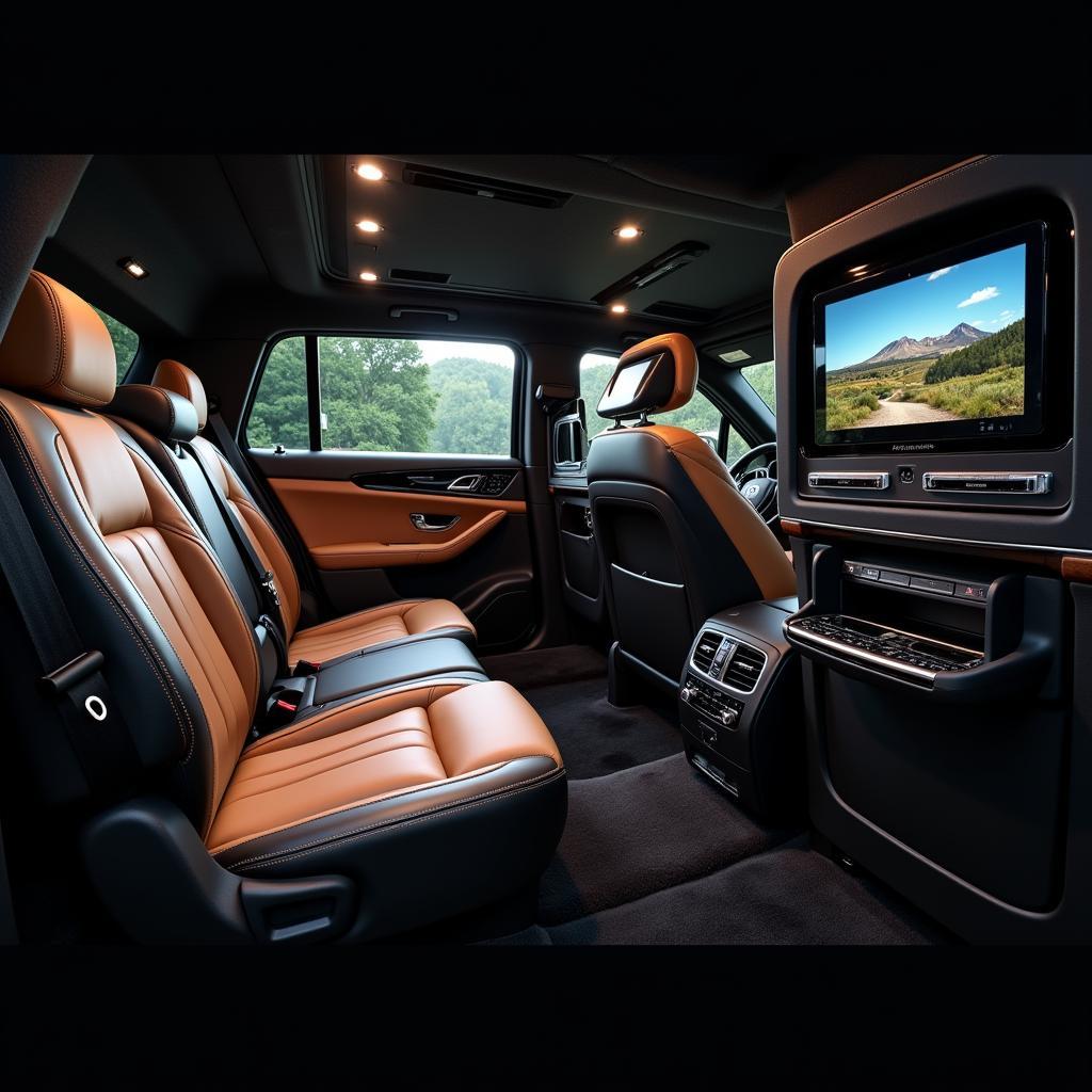 Luxury Car Service Interior with Amenities