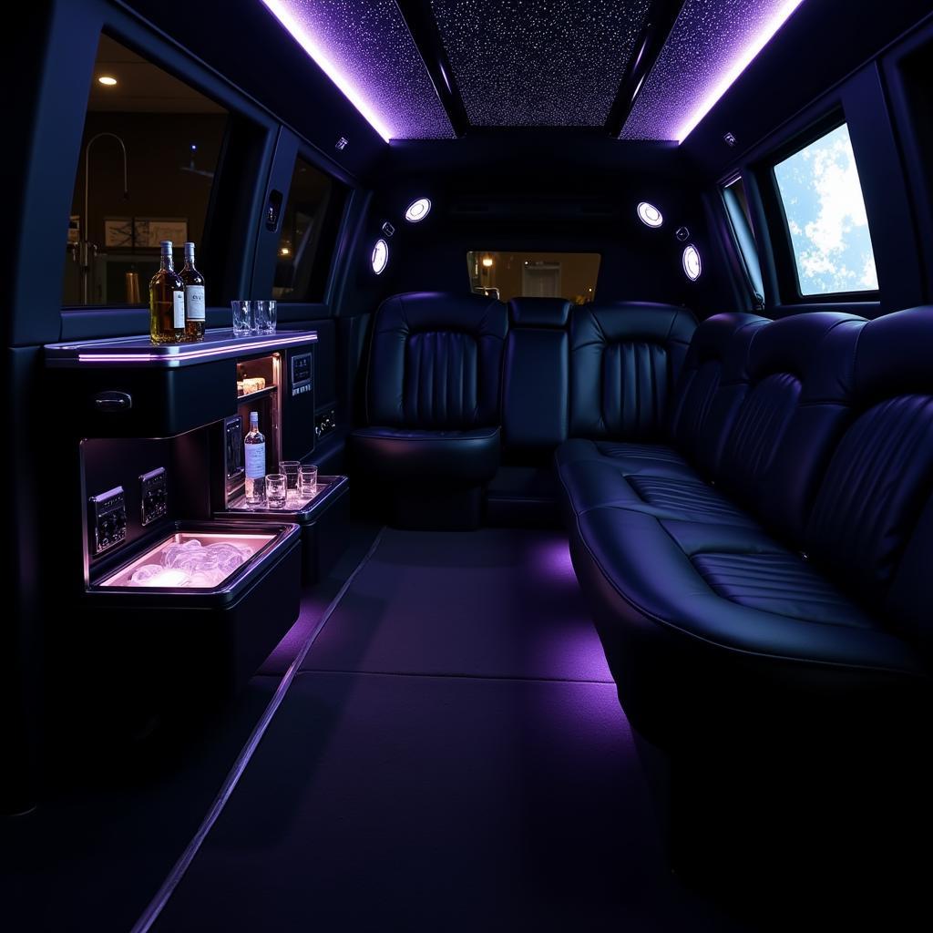 Luxury Limo Interior with Premium Amenities