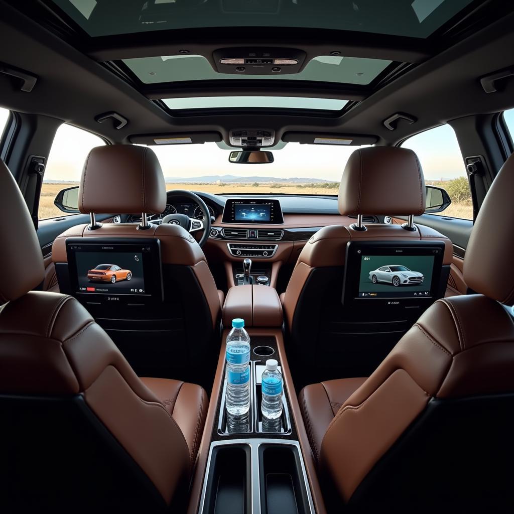 Luxurious Private Car Interior with Amenities