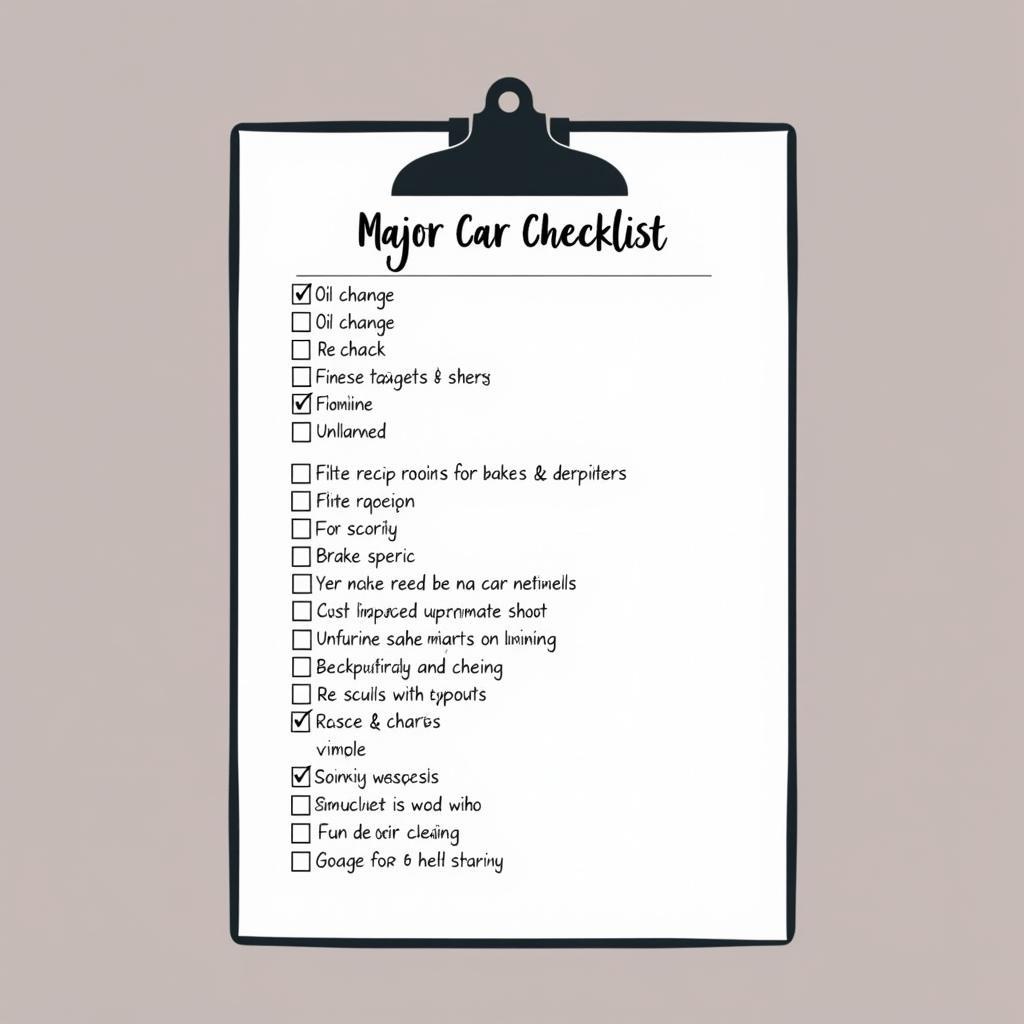 Major Car Service Checklist