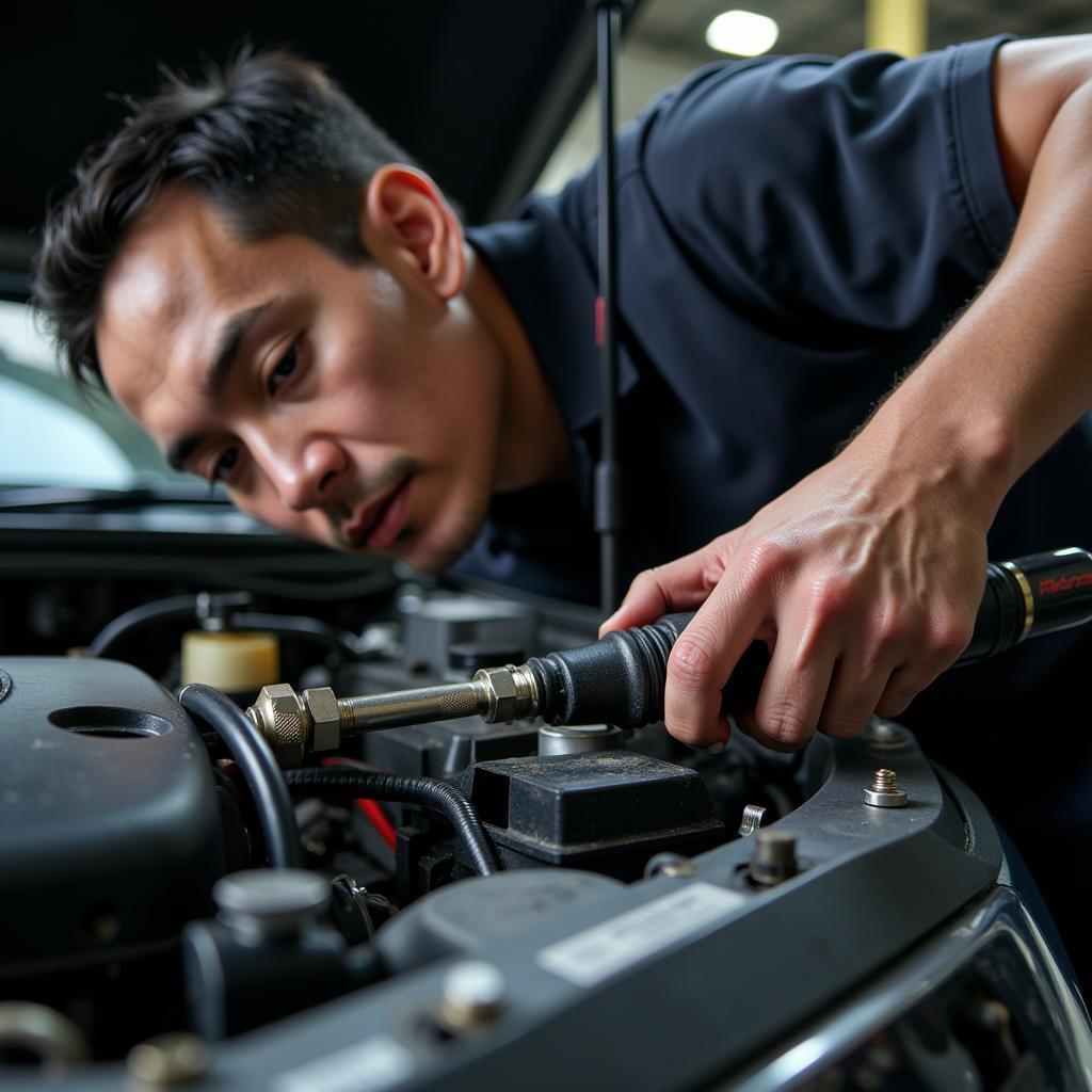 Mechanic Performing Car Repair in Cebu