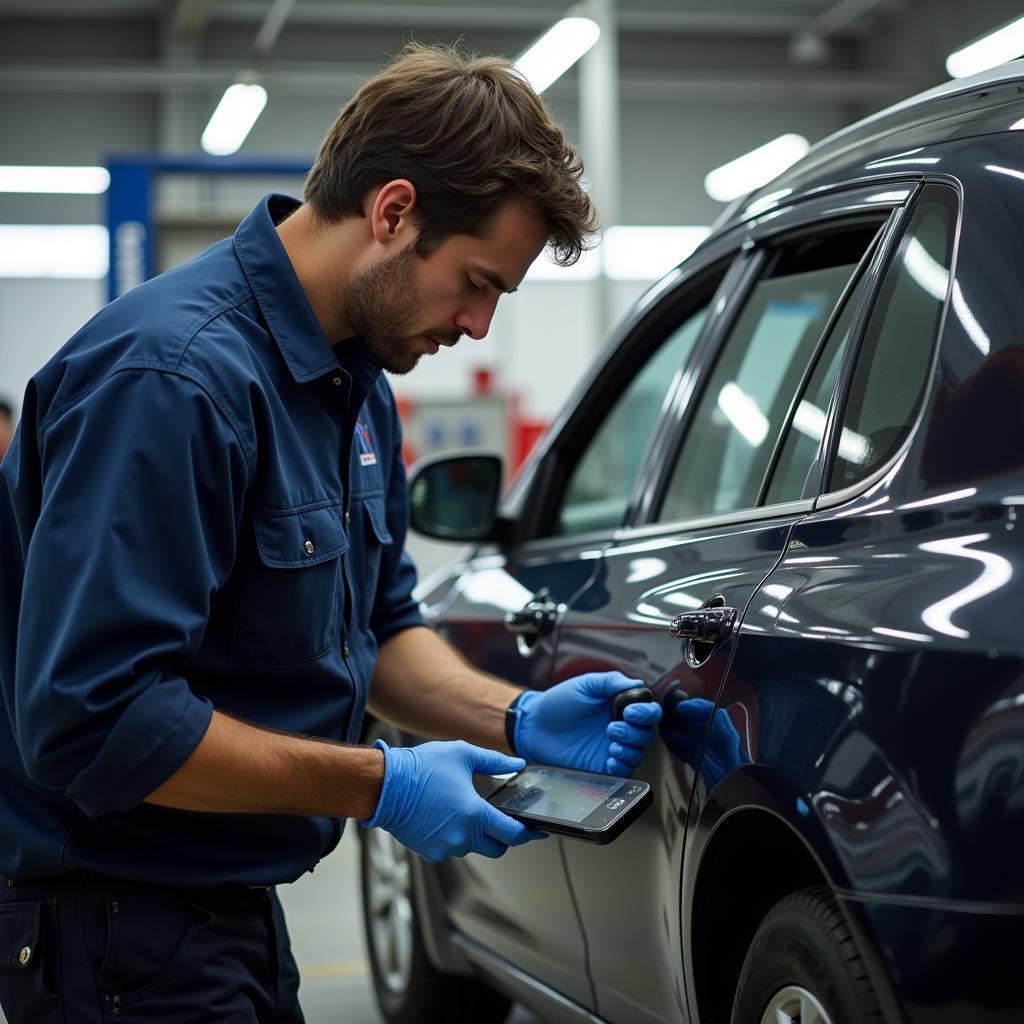 Mechanic Checking Car