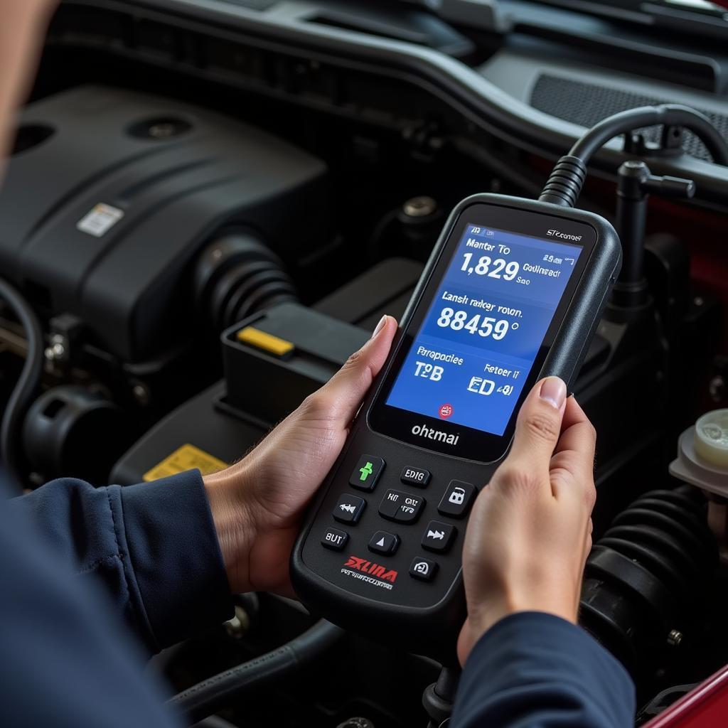 Mechanic Checking Car Computer Diagnostics