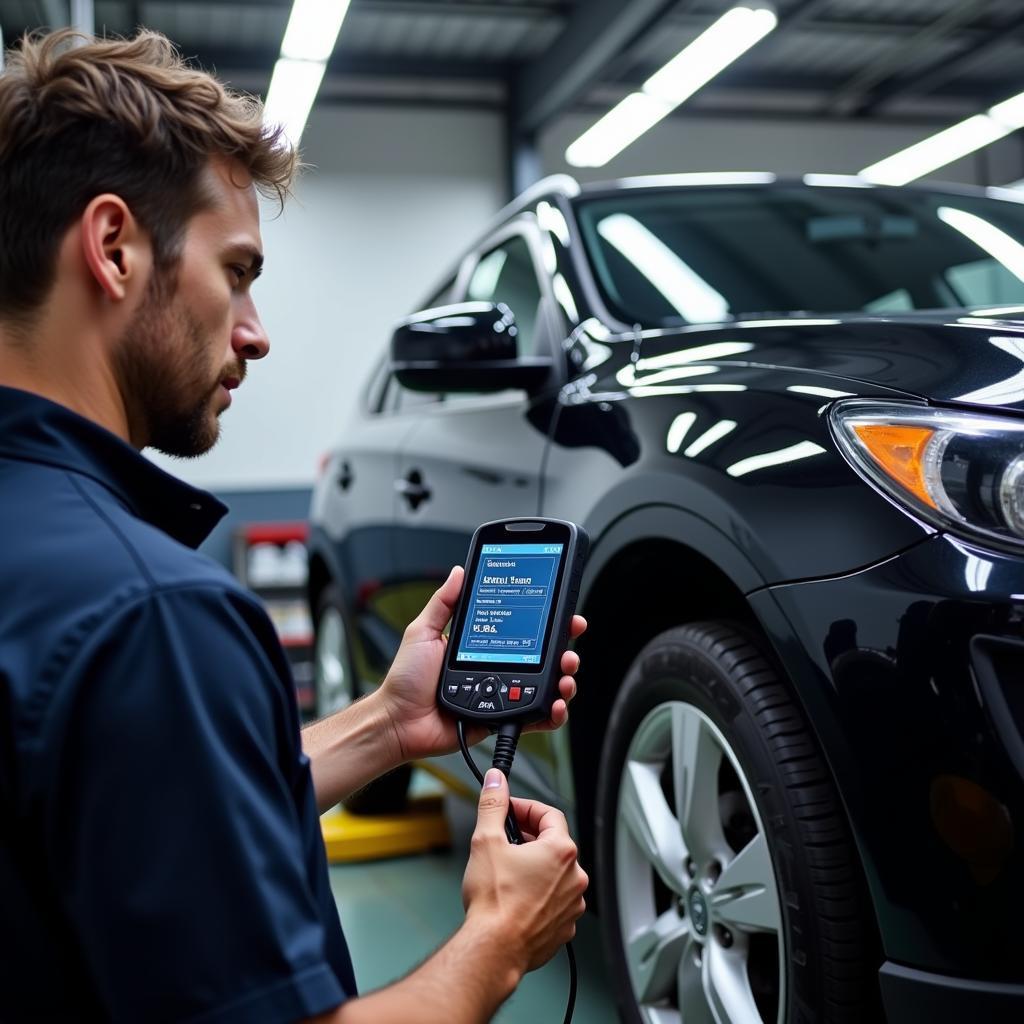 Mechanic Checking Car Diagnostics