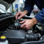 Mechanic Checking Car Engine