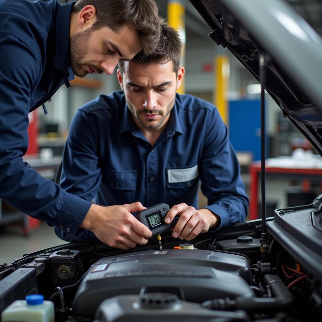 Mechanic Checking Car Engine