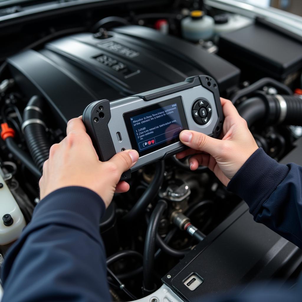 Mechanic Checking Car Engine