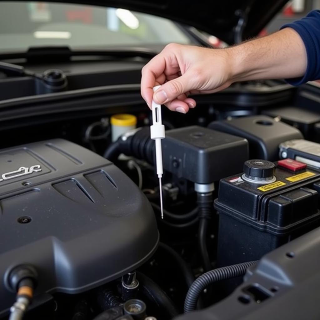 Mechanic Checking Car Fluids