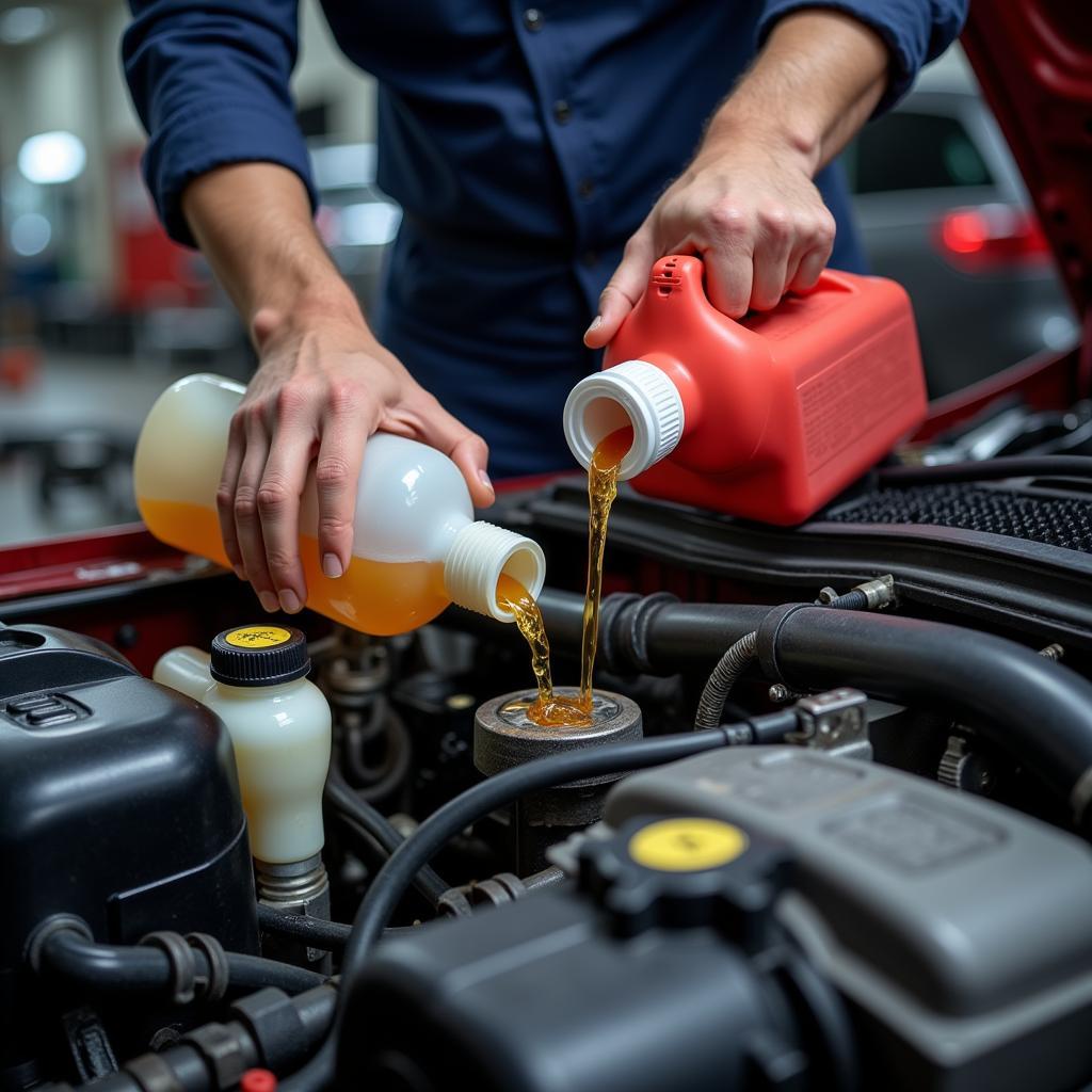 Mechanic Checking Car Fluids