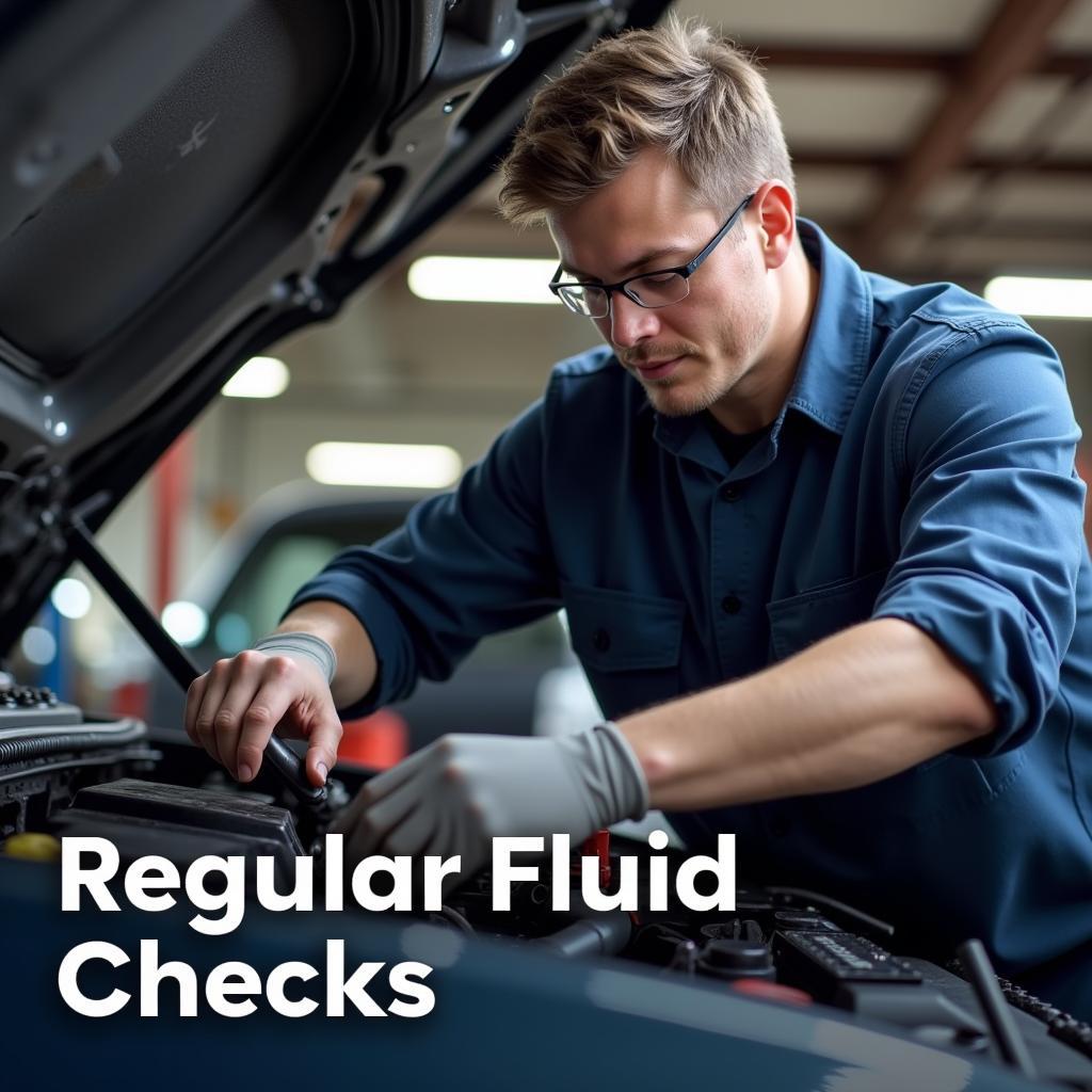 Mechanic Inspecting Car Fluids